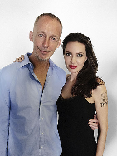 Willy Camden and Angelina Jolie at the Mon Guerlain photoshoot